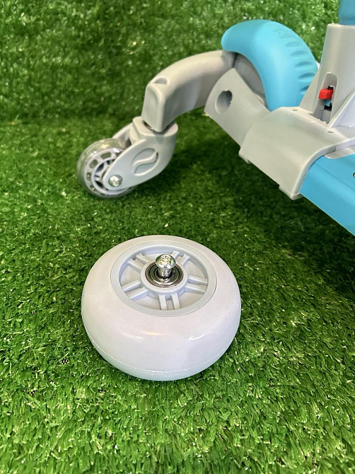 Самокат-беговел 5в1 SCOOTER 3-х колісний сидіння бампер батьківська ручка Блакитний (JR 3-102) Чернигов - изображение 5