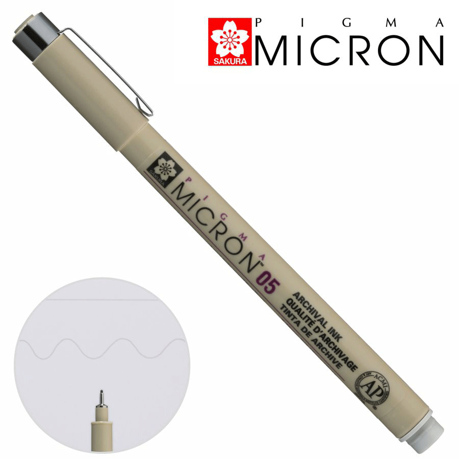 Лінер PIGMA MICRON (0.5), 0,45мм, Сірий, Світлий, Sakura Київ - фото 1