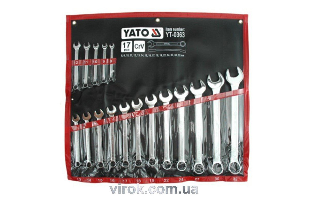 Ключі ріжково накидні YATO : М= 8-32 мм, Набір 17 шт. САТИН [3] Одесса - изображение 1