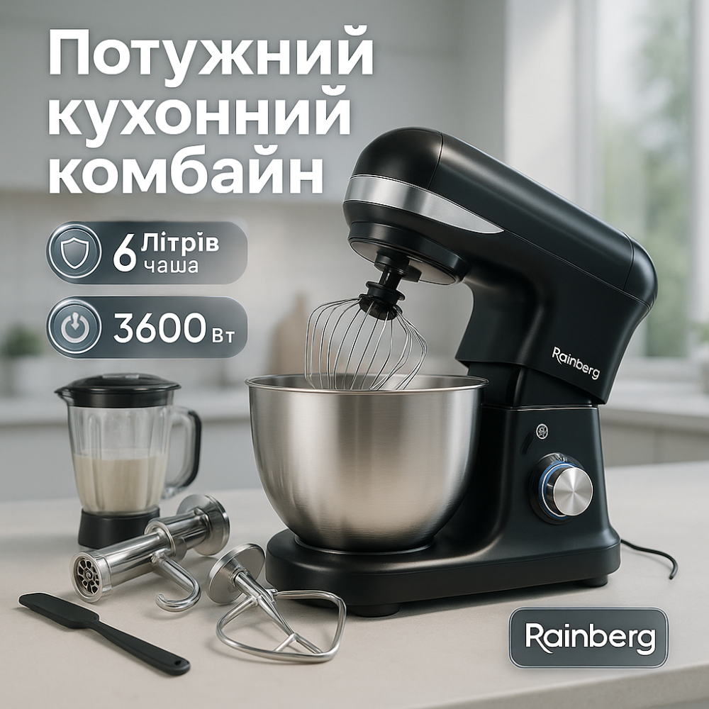 Побутовий кухонний планетарний міксер з чашею, Тістомісильні машини, Міксер для тіста на паски UD-23 Львів - фото 4