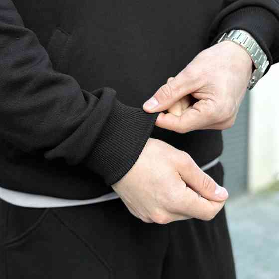 Спортивний демісезонний костюм чоловічий чорний. Комплект штани та кофта Pobedov Grand Київ