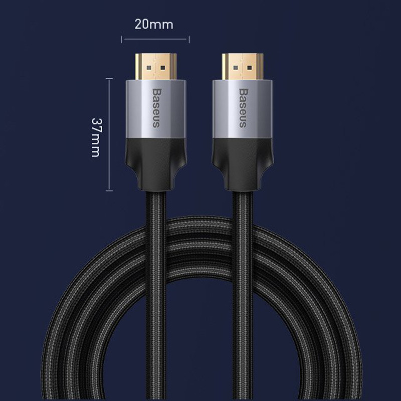 HDMI кабель Baseus CAKSX з підтримкою FullHD/4K video resolution (Чорний, 5 м) Миколаїв - фото 9