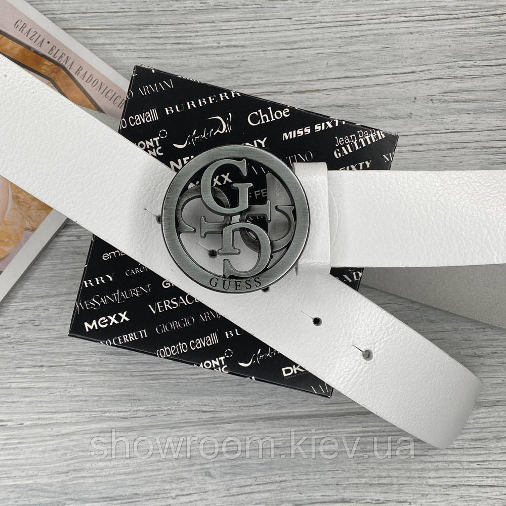 Жіночий шкіряний ремінь (4001) white 4 см Київ - фото 1