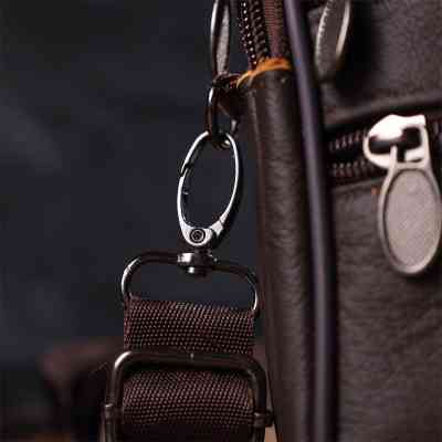 Сумка Vintage На пояс из натуральной кожи Коричневая (21482) Винница