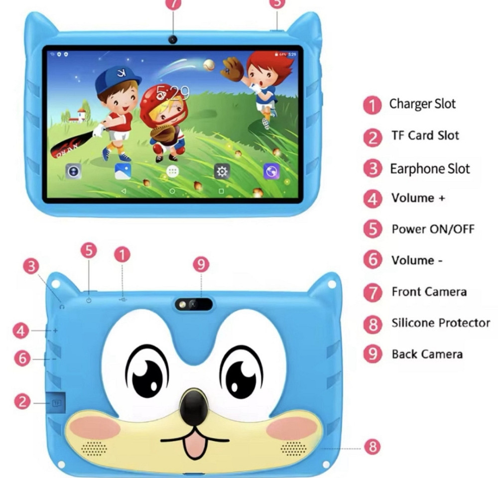 Дитячий планшет 4/64 Гб СИНІЙ ОРАНЖОВИЙ. Київ - фото 4