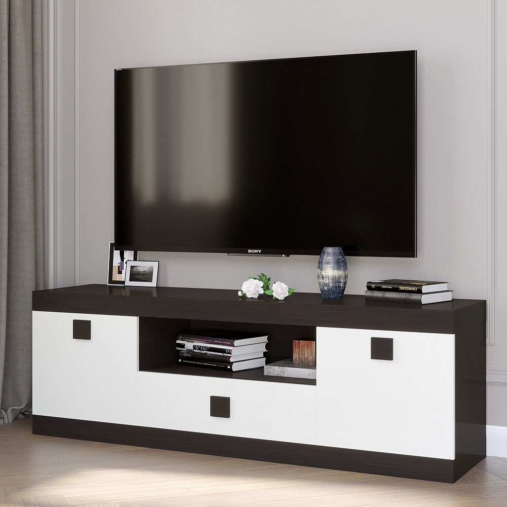 Тумба Еверест ТВ 1500 Соната 150х38х50 венге темний + білий (DTM-2264) Дніпро - фото 2