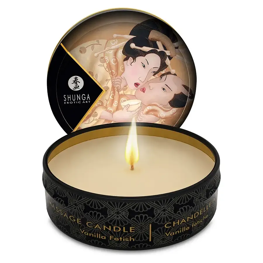 Масажна свічка Shunga Mini Massage Candle – Vanilla Fetish (30 мл) з афродизіаками Львів - фото 1
