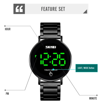 Наручний чоловічий годинник Skmei Light 1550 (Чорний) Вінниця
