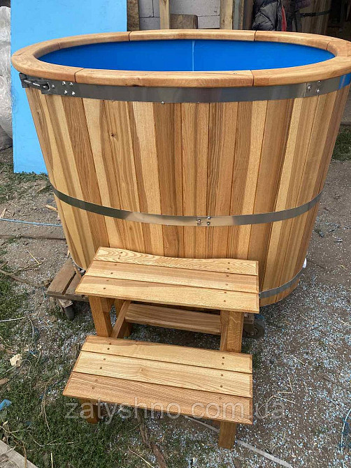 Купель з ясеня з кришкою та поліпропіленовою вставкою Київ - фото 5