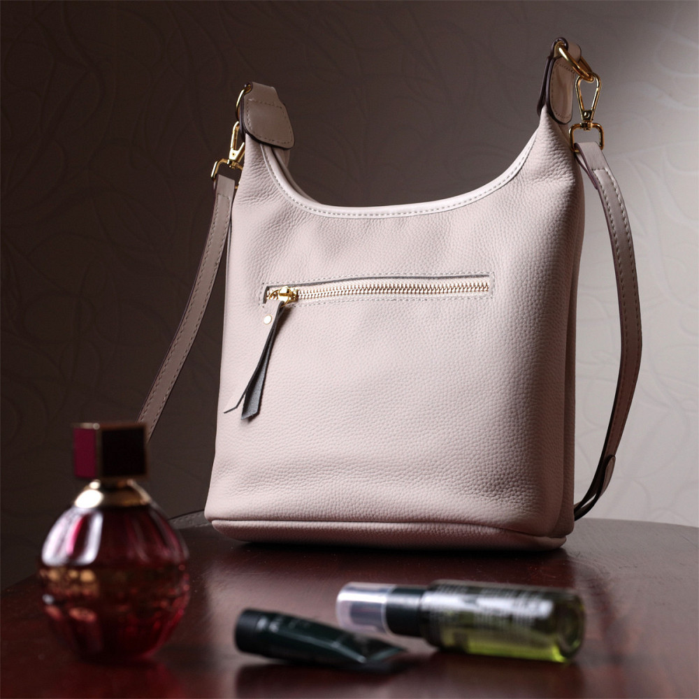 Удобная женская сумка на плечо из натуральной кожи Vintage 22628 Белая Киев - изображение 10