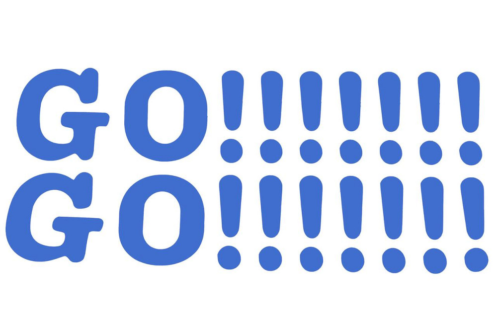 Наклейка декор GO!!!!!!! (41х9, синяя) (#0498) Мукачево - изображение 1