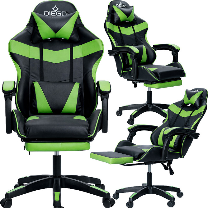 Крісло геймерське DIEGO Phantom RS Black-Green Київ - фото 1