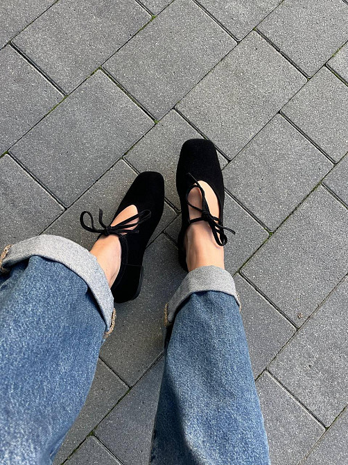 SEE SEVEN Балетки жіночі SEE SEVEN 1770 чорні (весна-осінь, замша натуральна) (5930) Коломыя - изображение 6