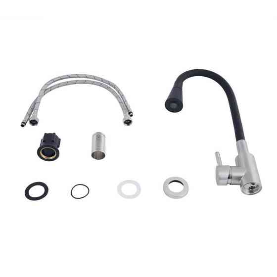 Змішувач для кухні Lidz Aria 015F31 з гнучким виливом LDARI015F31BNK31872 Black / Nickel сатин/чорний Київ