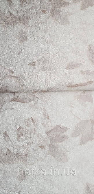 Шпалери метрові вінілові на флізеліні A.S.Creation Flowers Symphony 1.06x10 м квіти півонії великі бежеві 79070-4 Київ - фото 1