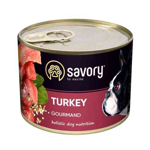 Корм влажный Savory Dog Gourmand Turkey паштет для взрослых собак всех пород с индейкой 200 г Киев