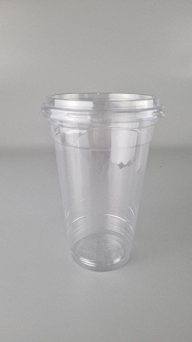 Комплект Стакан РЕТ щільний, прозорий, 500 мл плюс кришка рівна з хрестиком (100 шт.) Харків - фото 2