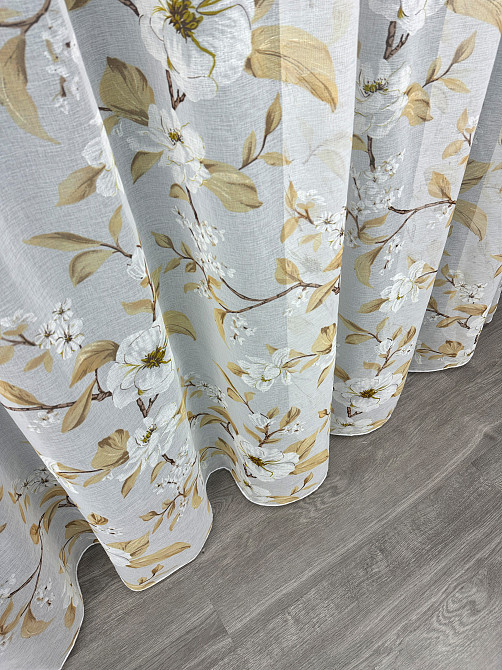 Тюль VR-Textil 1908т Flora Батист Білий з бежевим 400х270 см (42-0994) Київ - фото 8