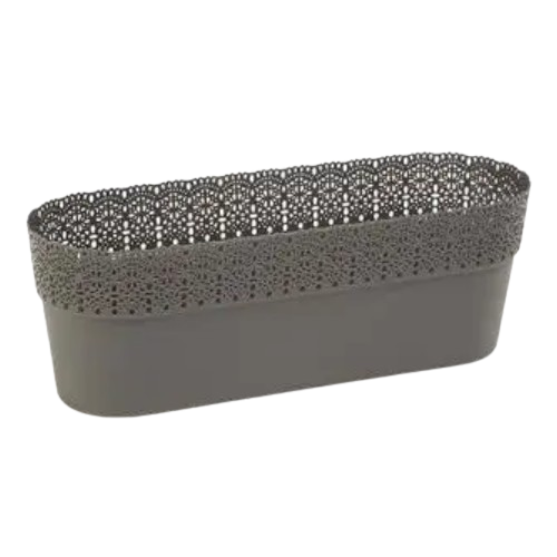 Вазон Белла 38см овальний антрацит Ламела Житомир - фото 1