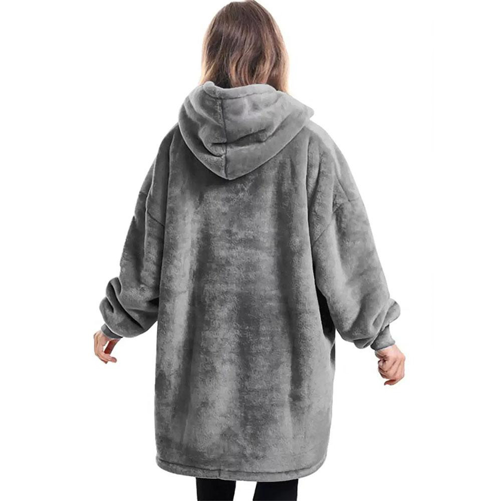 Плед толстовка с капюшоном (100х80см) HUGGLE HOODIE, Серый / Плед-худи / Оверсайз толстовка плед с капюшоном Киев - изображение 8