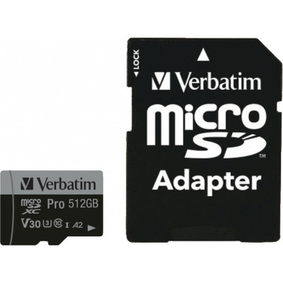 Карта пам&apos;яті Verbatim 512GB microSDXC class 10 UHS-III PRO (47046) Вінниця - фото 1