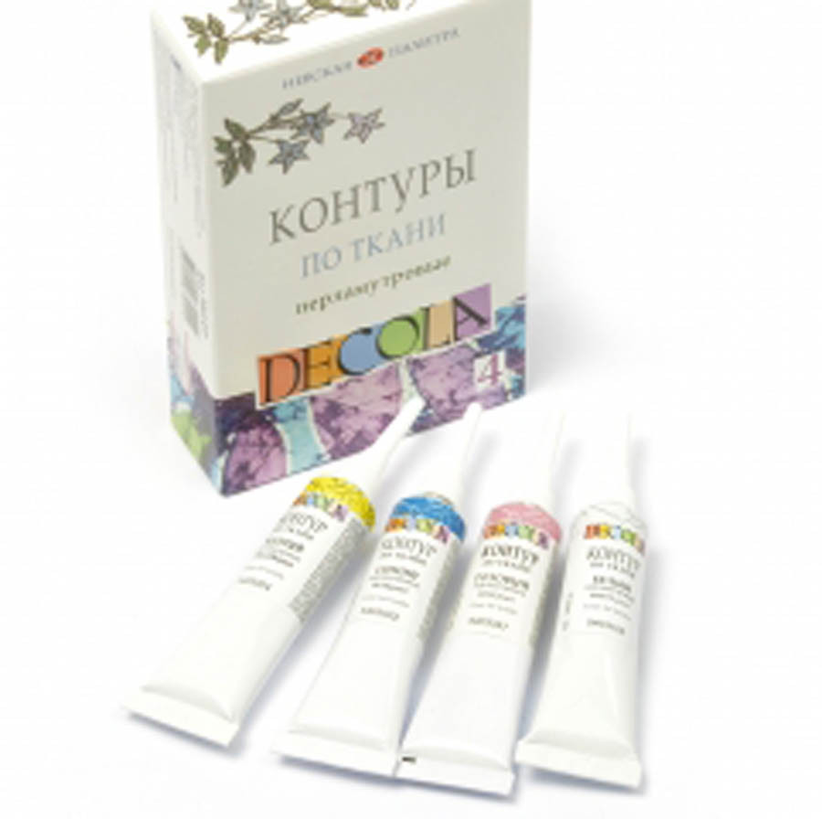 Набір контурів352457 Професійна 4кол. 18мл  акрил, ткань перламутр, шт Киев - изображение 1