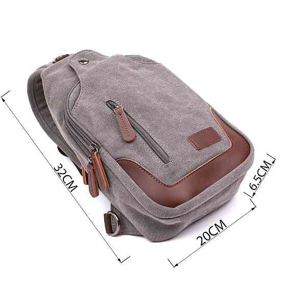 Удобная мужская сумка через плечо Vintage 20388 Серый Киев