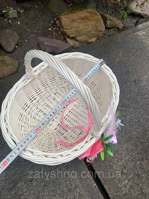 Корзина пасхальная, белая с украшением Киев - изображение 4