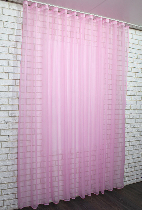 Тюль шифонова однотонна колір рожевий Київ - фото 3