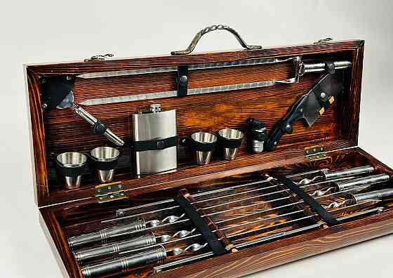 Подарунковий набір шампурів у дерев'яному кейсі СРІБЛО MAX HAPPY DAYS Тернопіль