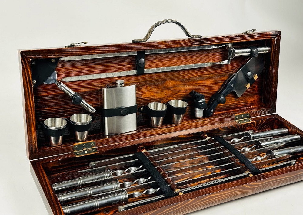 Подарунковий набір шампурів у дерев'яному кейсі СРІБЛО MAX HAPPY DAYS Тернопіль - фото 4