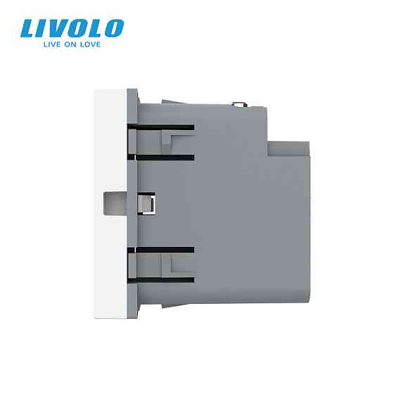 USB Type-C розетка LIVOLO, PD 45W, Power Delivery, швидка зарядка, біла, модуль (VL-FCUC-2WP) Коломыя