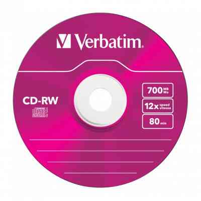 Диск CD Verbatim CD-RW 700Mb 12X SlimBox 5шт Color (43167) Винница