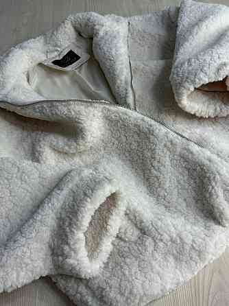 Шуба женская Lady Yep 10017 тедди бомбер оверсайз на молнии, молочний, one size Киев