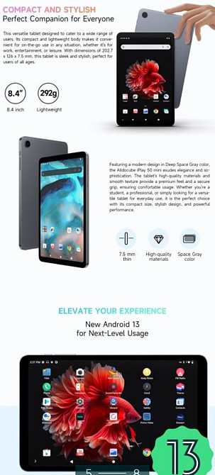 Планшет: 4G Alldocube iPlay 50 mini 8.4/12 64Gb. SIM Книга iPad Xiaomi. Киев - изображение 5