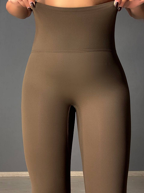 Лосины женские You Are Peri 24052 утепленные на флисе пуш ап с надписью коричневые, коричневый, S Киев - изображение 13