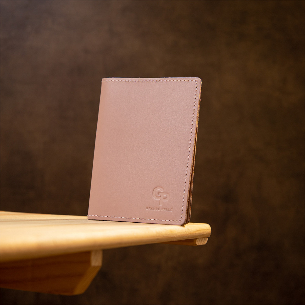 Стильна шкіряна обкладинка на паспорт GRANDE PELLE 11355 Бежевий Київ - фото 2