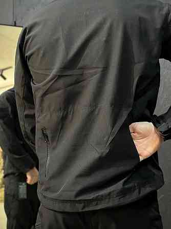 Куртка чорна чоловіча літня з капюшоном, пряма, з кишенями, для туристів, військових та силових структур Львів