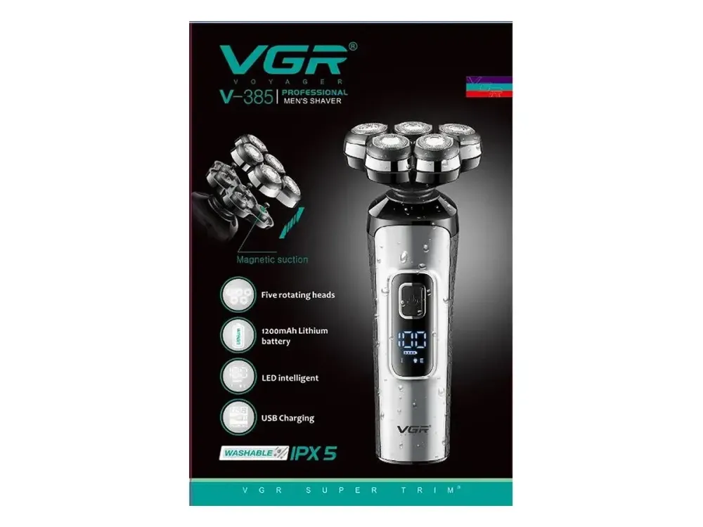 Аккумуляторная электробритва VGR V-385 роторная, водозащита, LED-индикатор Одесса - изображение 13