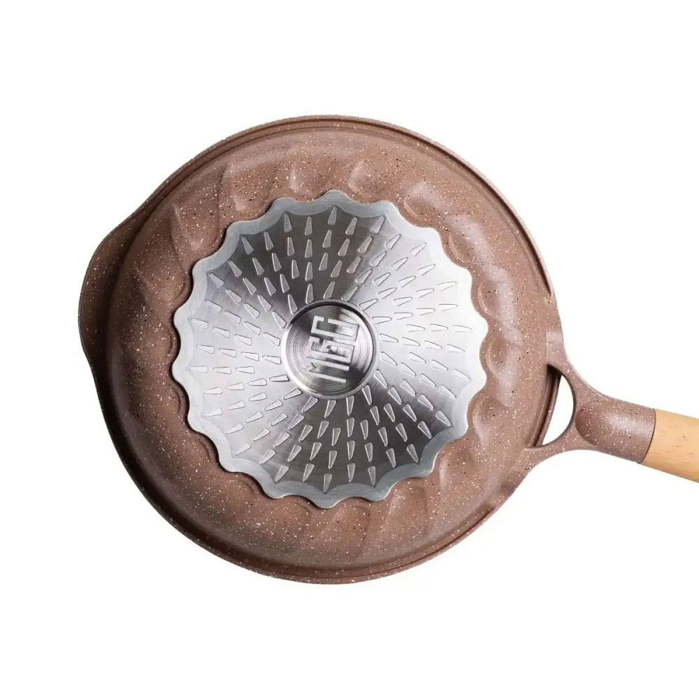 Алюмінієва сковорода 1,8 л, мармурове антипригарне покриття, Ø 24 см, товсте дно, кавовий MGC HP-4-418CO Коломия - фото 5