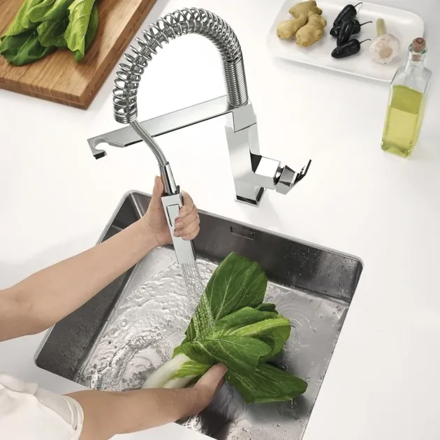 Змішувач для кухні з гнучким виливом Grohe EUROCUBE 31395000 Київ - фото 7