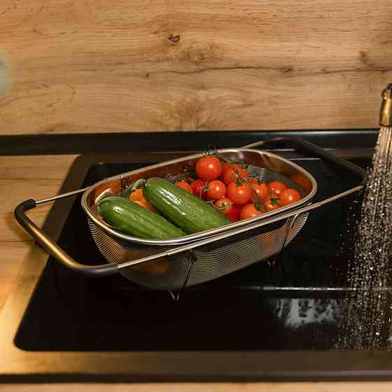 Дуршлаг для овощей и фруктов на раковину из нержавейки Киев