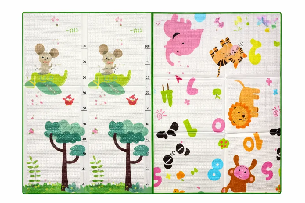 Детский развивающий двусторонний термо коврик 200*200 в сумке Зверята/Цифры Коломия - фото 1