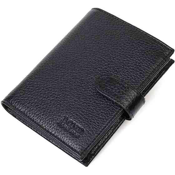 Портмоне для чоловіків з натуральної зернистої шкіри BOND 22055 Чорний Київ