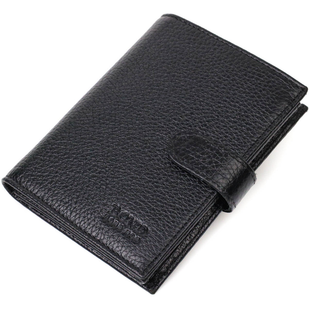 Портмоне для мужчин из натуральной зернистой кожи BOND 22055 Черный Киев - изображение 1