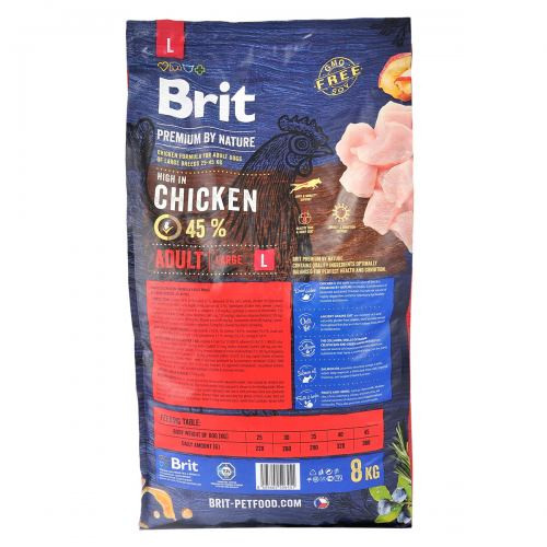 Корм сухий Brit Premium Dog Adult L для дорослих собак великих порід вагою 25-45 кг з куркою 8 кг Київ - фото 3