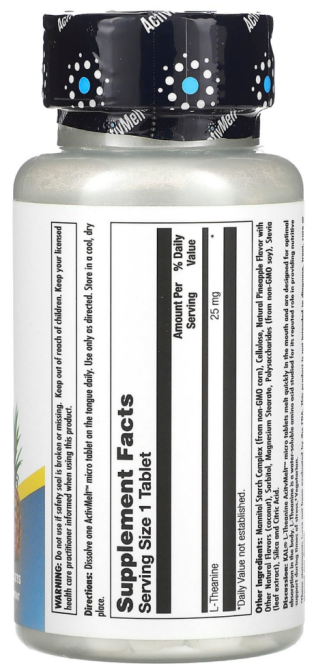 L-теанин для нервной системы KAL L-Theanine 120 микро таб со вкусом ананаса Киев - изображение 2