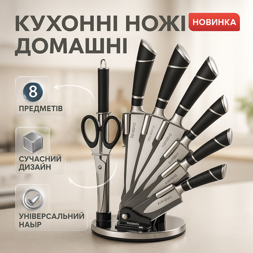 Кухонный нож из нержавеющей стали металлический, Хорошие кухонные ножи для бытового использования BI-43 Львов - изображение 13