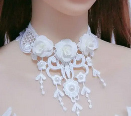 Чокер ожерелье нарядный белый Цветы Киев - изображение 1