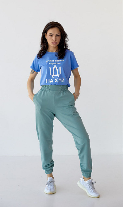 Спортивні штани жіночі джогери Фісташковий XL Харків - фото 1